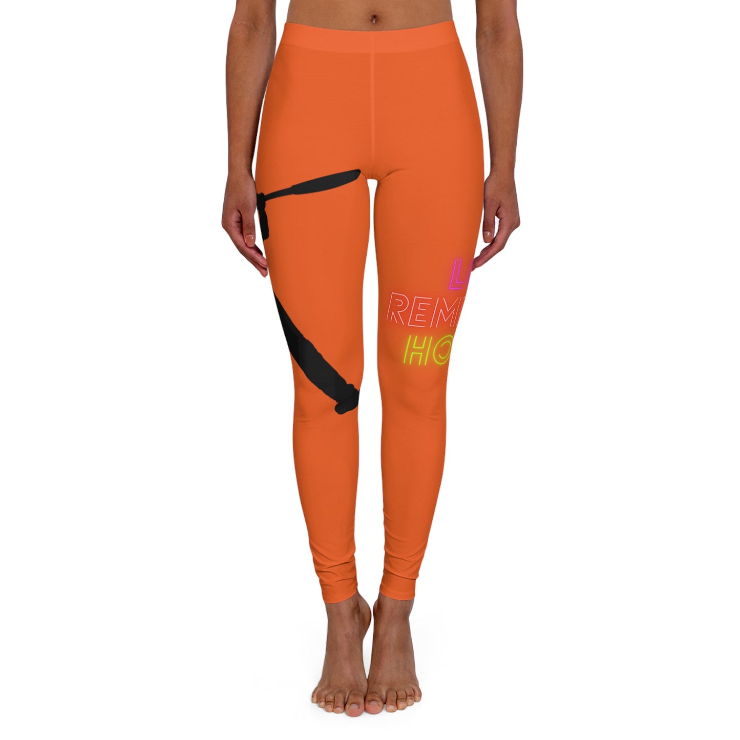 Women's Spandex Leggings: Baseball Orange