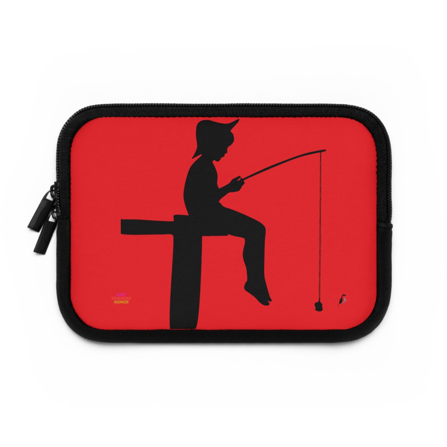 Laptop Sleeve: Fishing Red