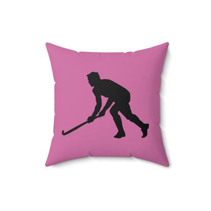 Spun Polyester Square Pillow: Hockey Lite Pink