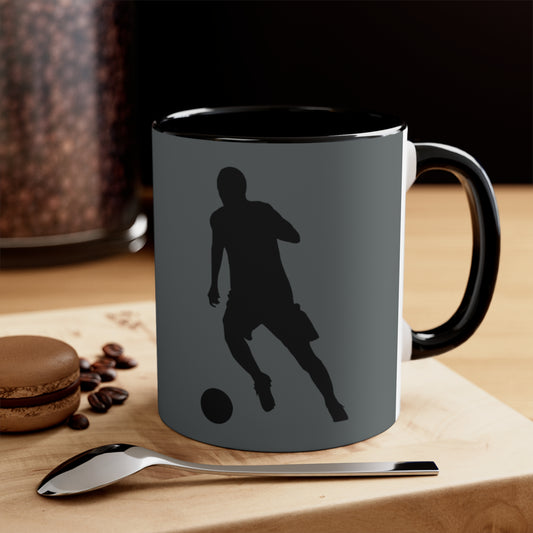 Accent Coffee Mug, 11oz: Soccer Dark Grey