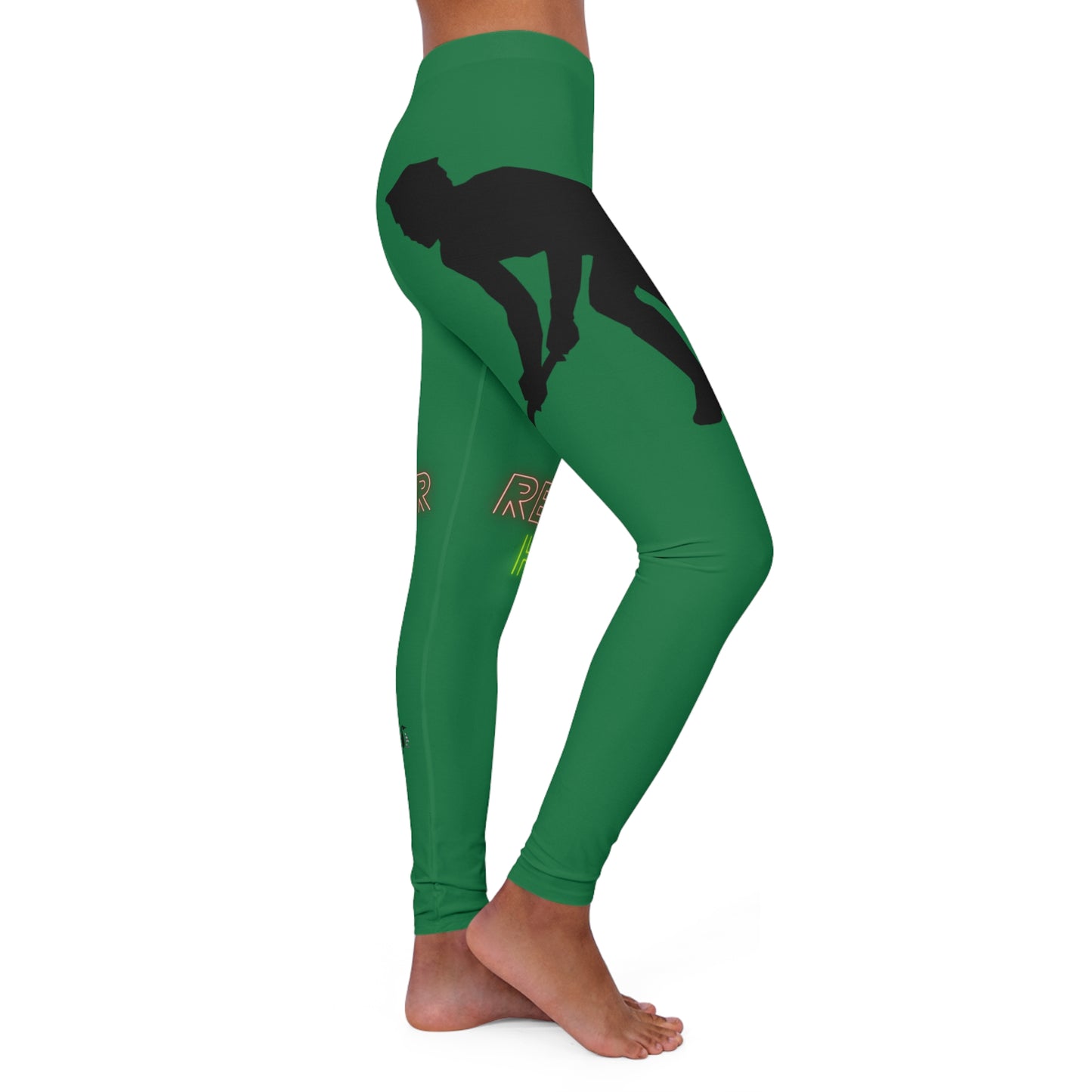 Women's Spandex Leggings: Hockey Dark Green