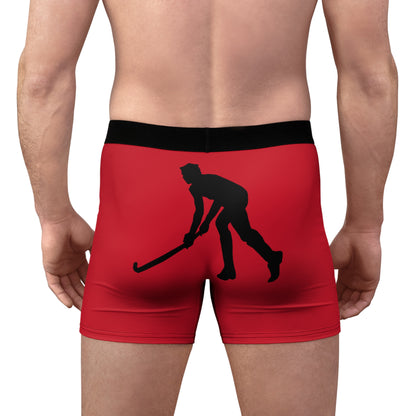 Men's Boxer Briefs: Hockey Dark Red