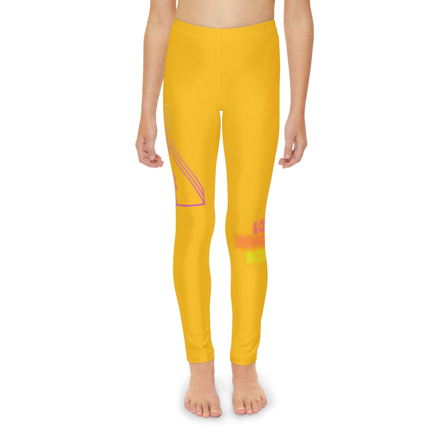 Youth Full-Length Leggings: Bowling Yellow