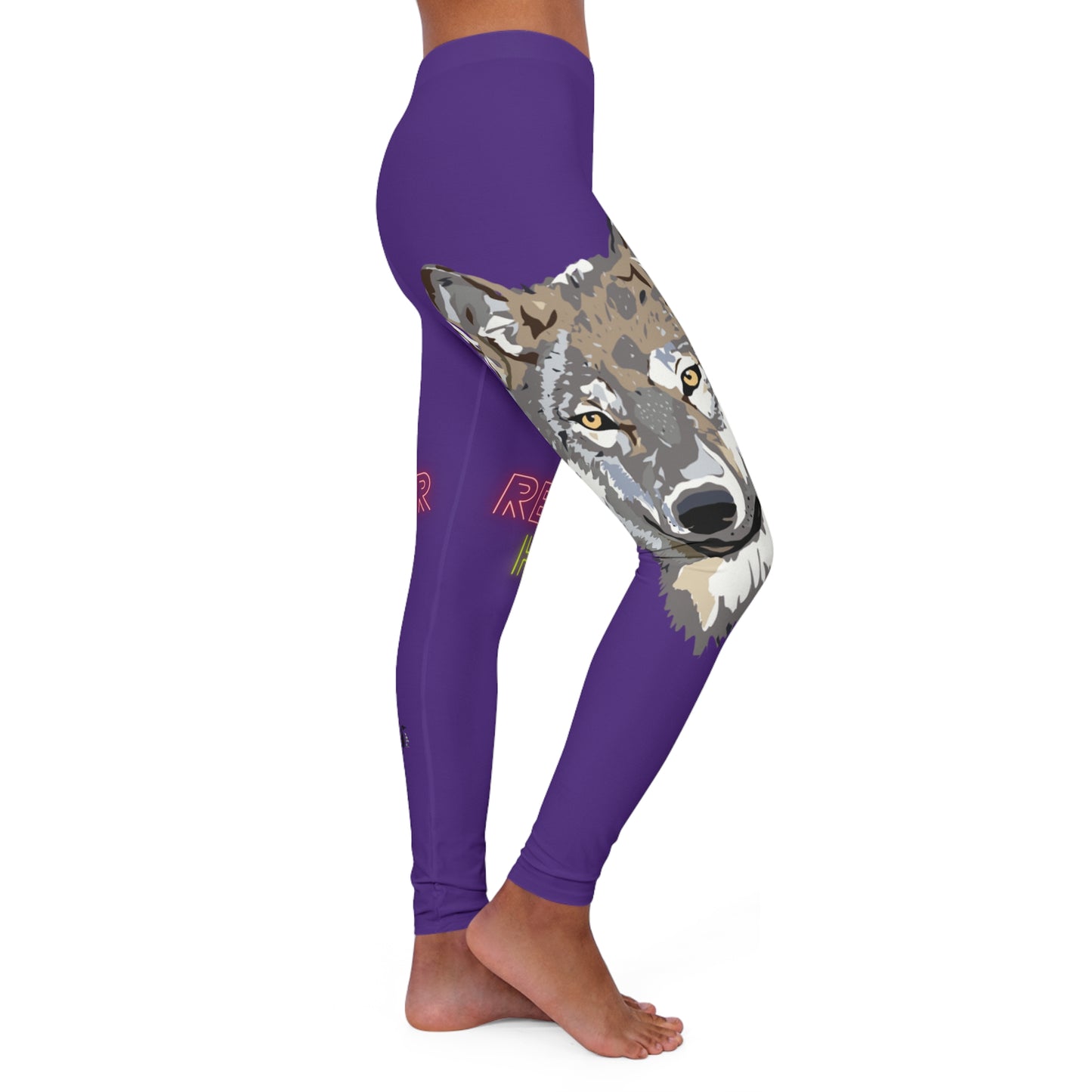 Women's Spandex Leggings: Wolves Purple