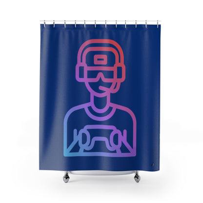 Shower Curtains: #1 Gaming Dark Blue