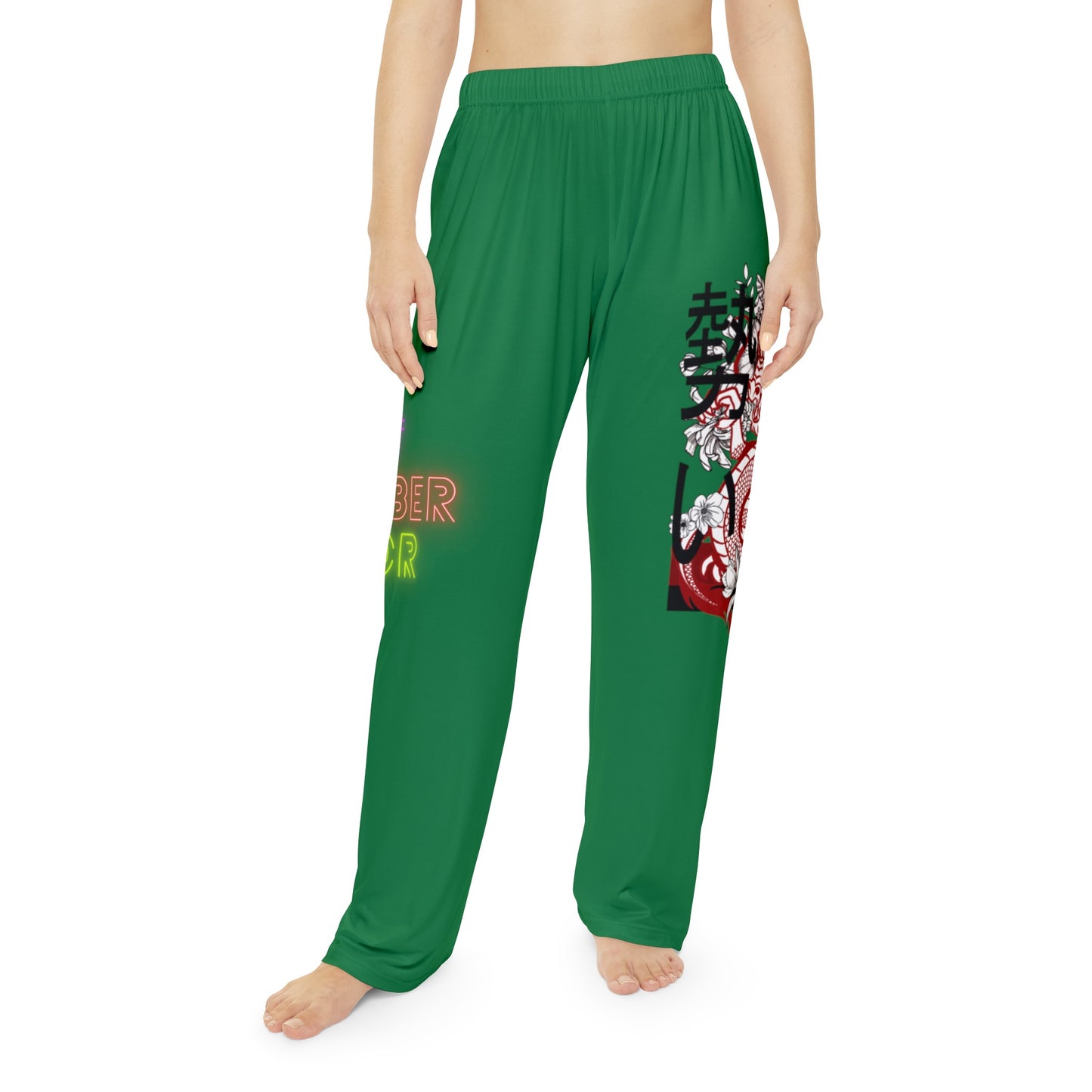 Women's Pajama Pants: Dragons Dark Green