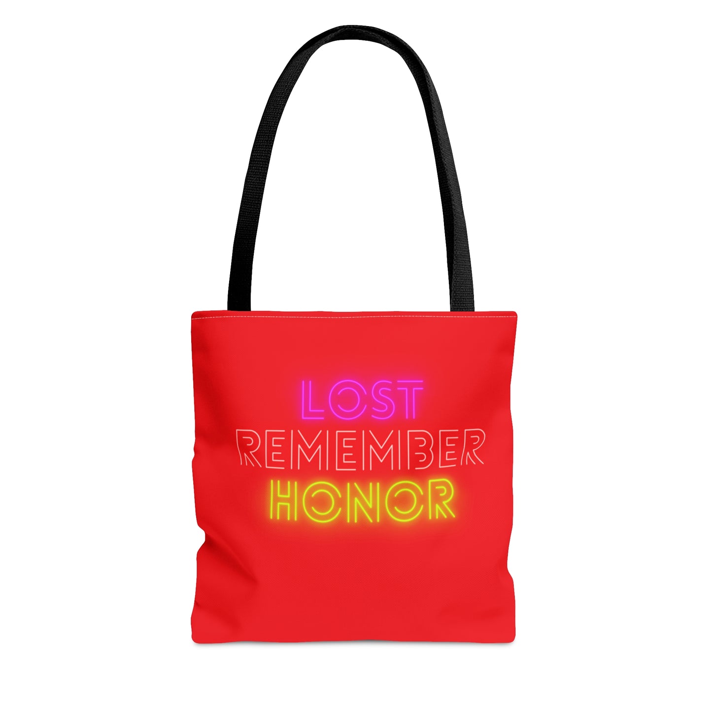 Tote Bag: Lost Remember Honor Red