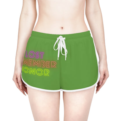 Women's Relaxed Shorts: Lost Remember Honor Green