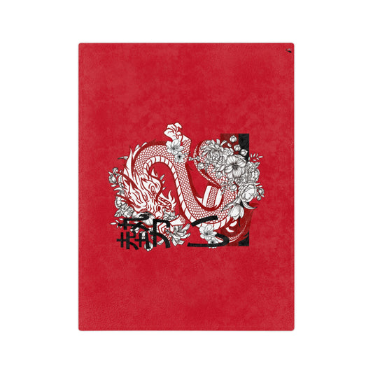 Velveteen Minky Blanket: Dragons Dark Red