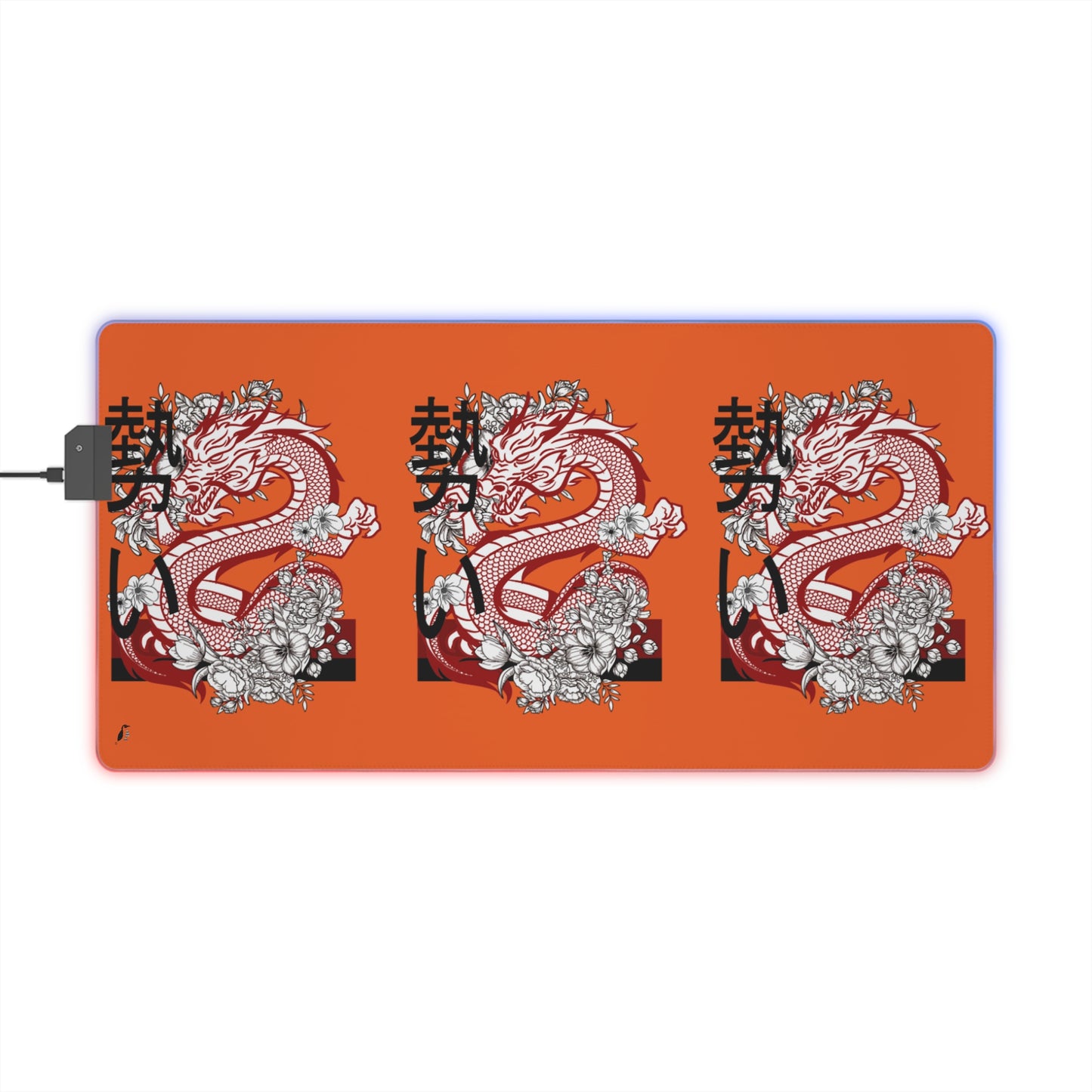 LED Gaming Mouse Pad: Dragons Orange