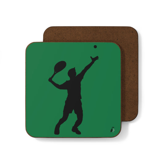 Hardboard Back Coaster: Tennis Dark Green