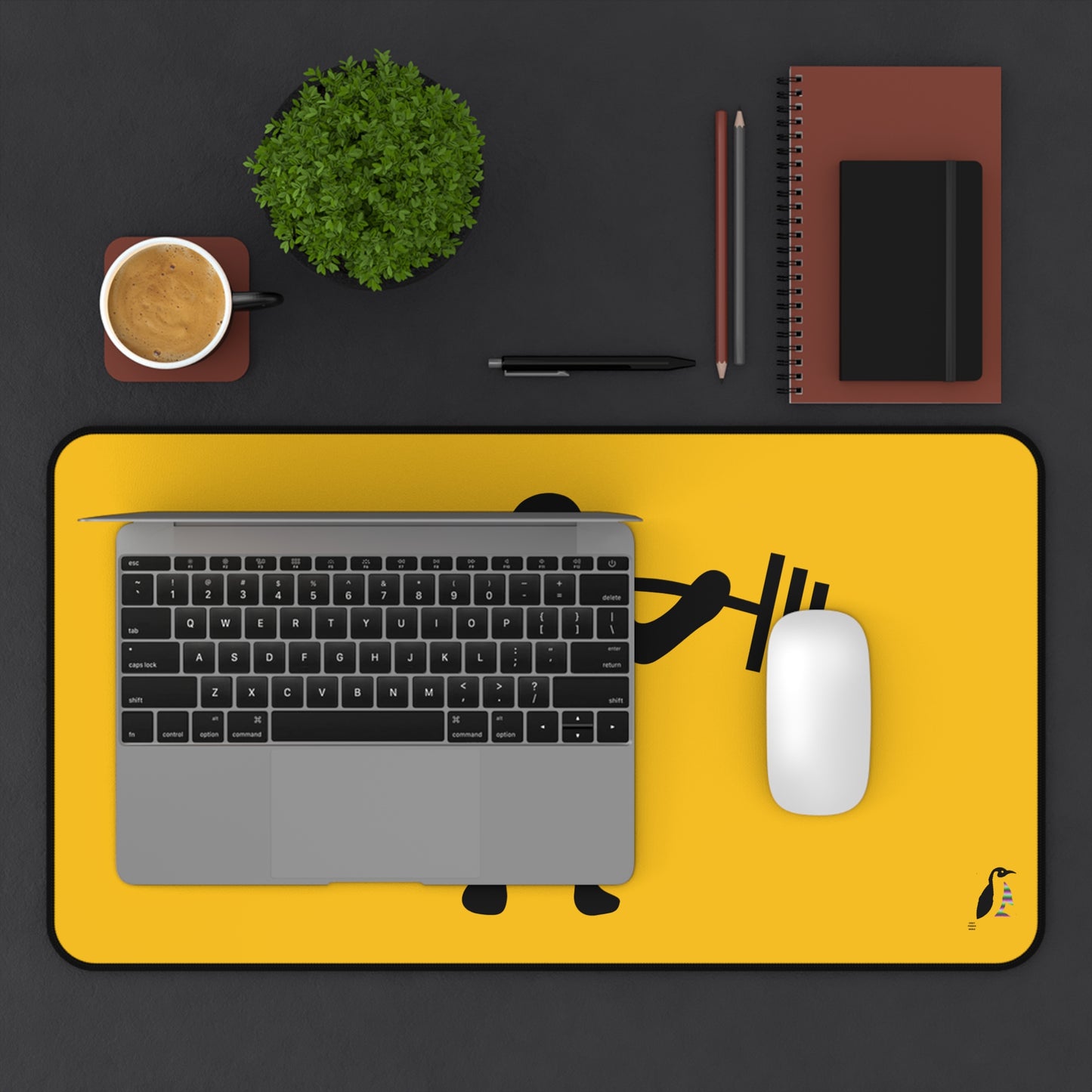 Desk Mat: Weightlifting Yellow