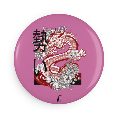 Button Magnet, Round (1 & 10 pcs): Dragons Lite Pink