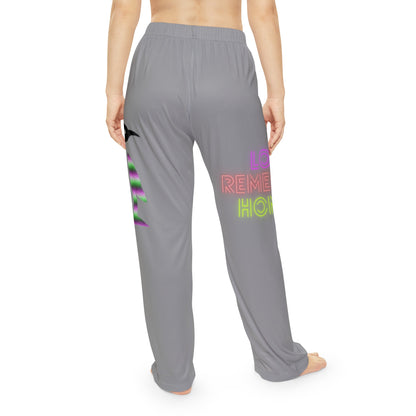 Women's Pajama Pants: Crazy Penguin World Logo Grey