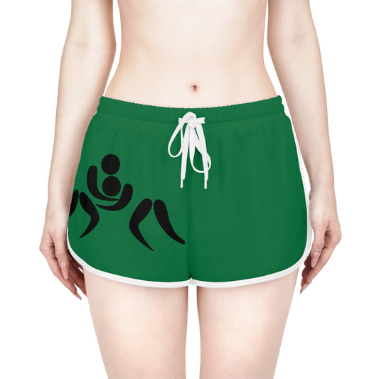 Women's Relaxed Shorts: Wrestling Dark Green