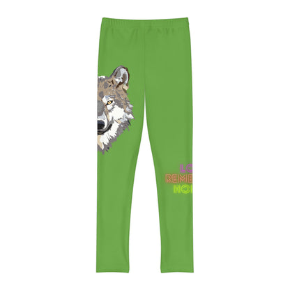 Youth Full-Length Leggings: Wolves Green