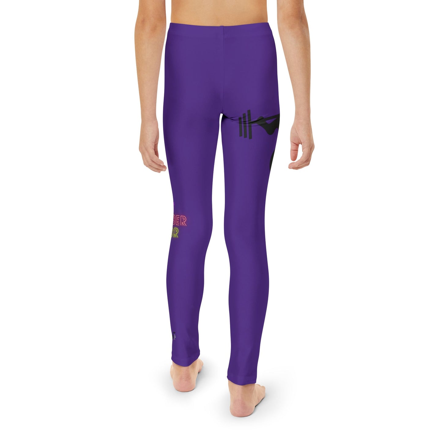 Youth Full-Length Leggings: Weightlifting Purple