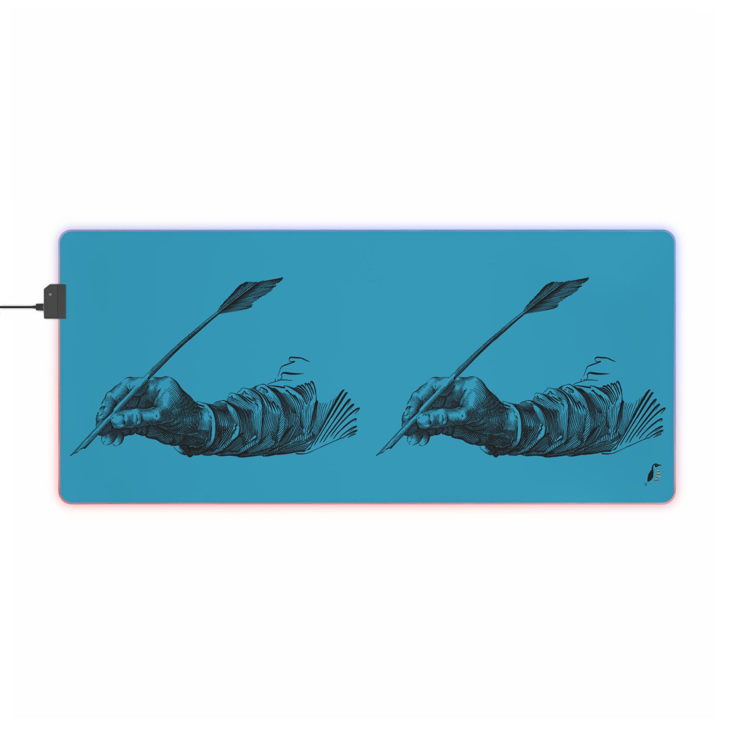 LED Gaming Mouse Pad: Writing Turquoise