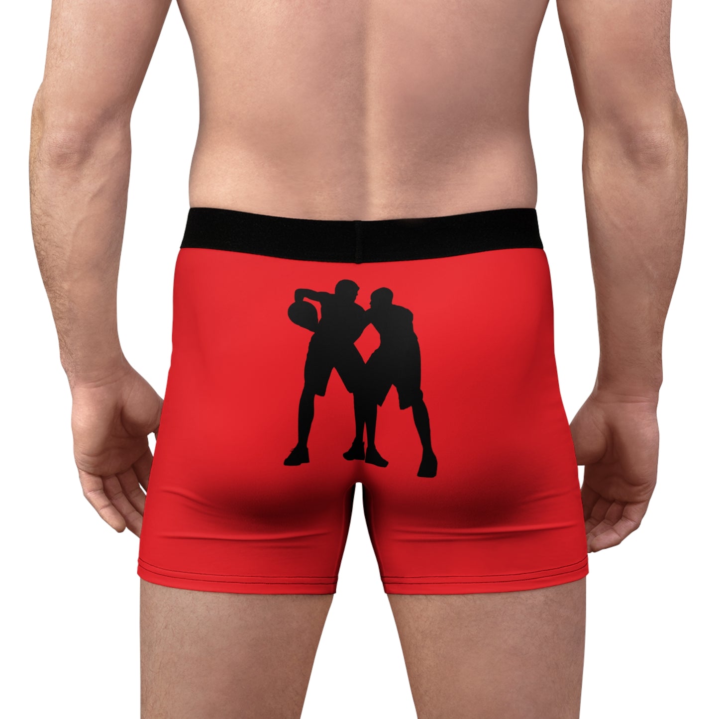 Men's Boxer Briefs: Basketball Red