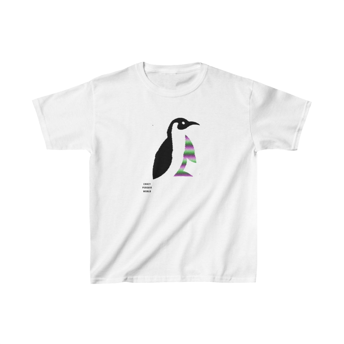 Kids Heavy Cotton™ Tee: Crazy Penguin World Logo