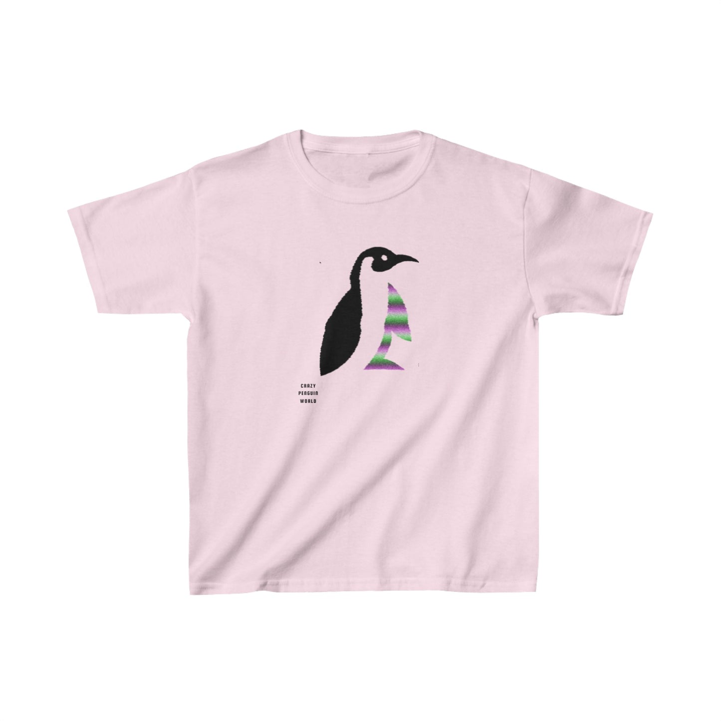 Kids Heavy Cotton™ Tee: Crazy Penguin World Logo