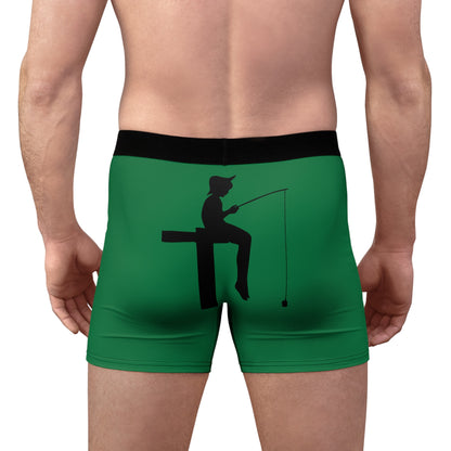 Men's Boxer Briefs: Fishing Dark Green