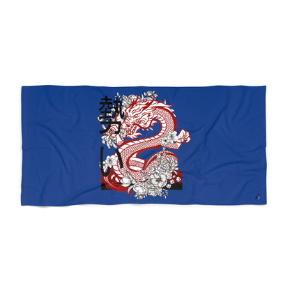 Beach Towel: Dragons Dark Blue