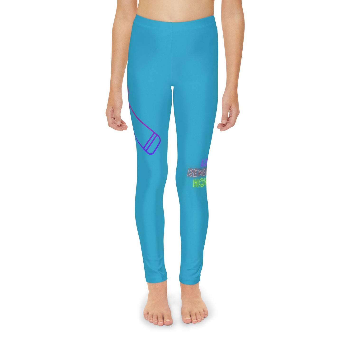 Youth Full-Length Leggings: Music Turquoise