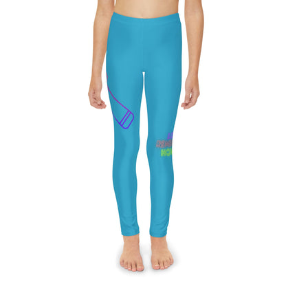 Youth Full-Length Leggings: Music Turquoise