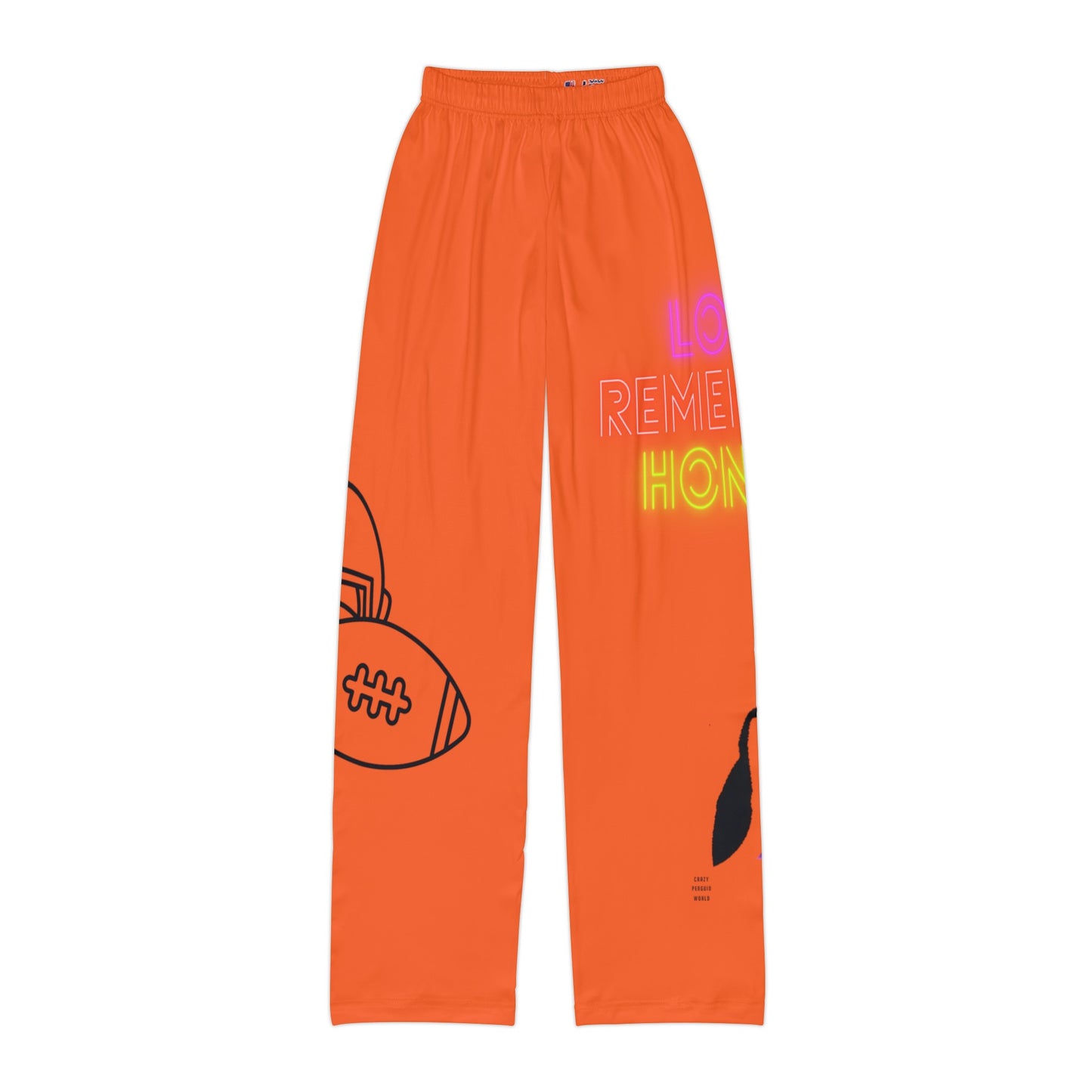 Kids Pajama Pants: Football Orange