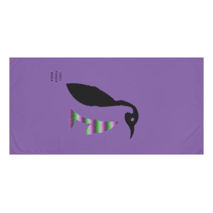 Mink-Cotton Towel: Crazy Penguin World Logo Lite Purple