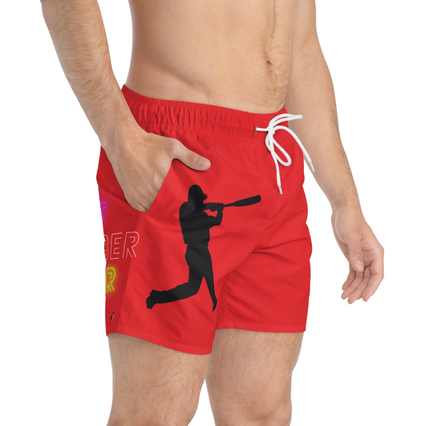 Swim Trunks: Baseball Red