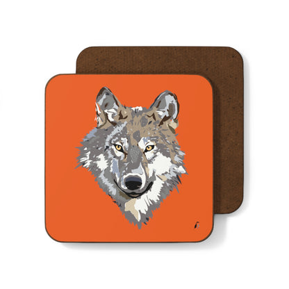 Hardboard Back Coaster: Wolves Orange