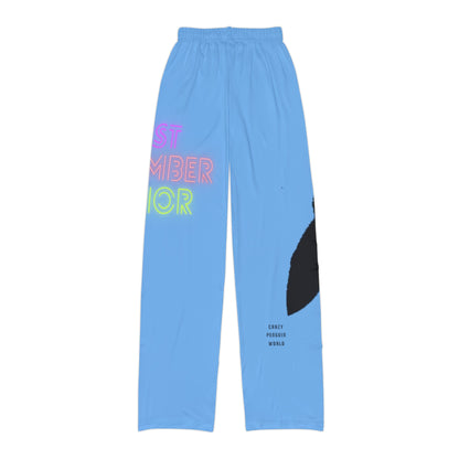 Kids Pajama Pants: Crazy Penguin World Logo Lite Blue