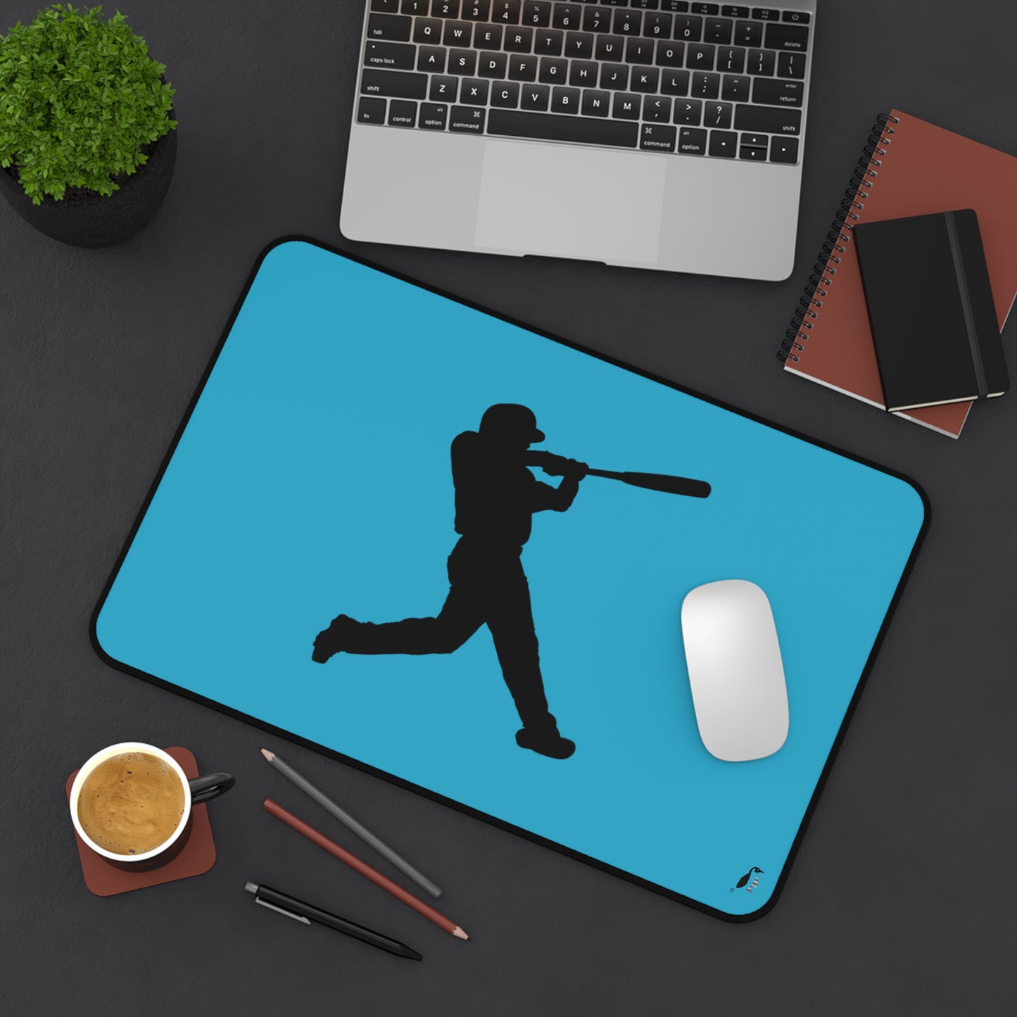 Desk Mat: Baseball Turquoise