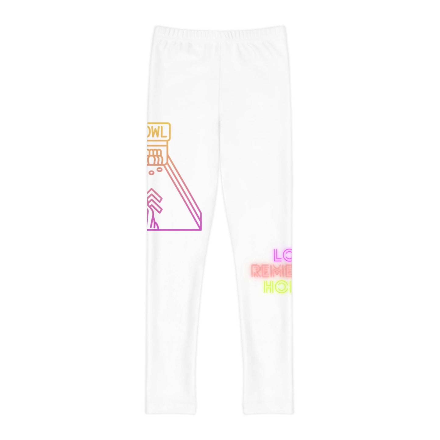 Youth Full-Length Leggings: Bowling White