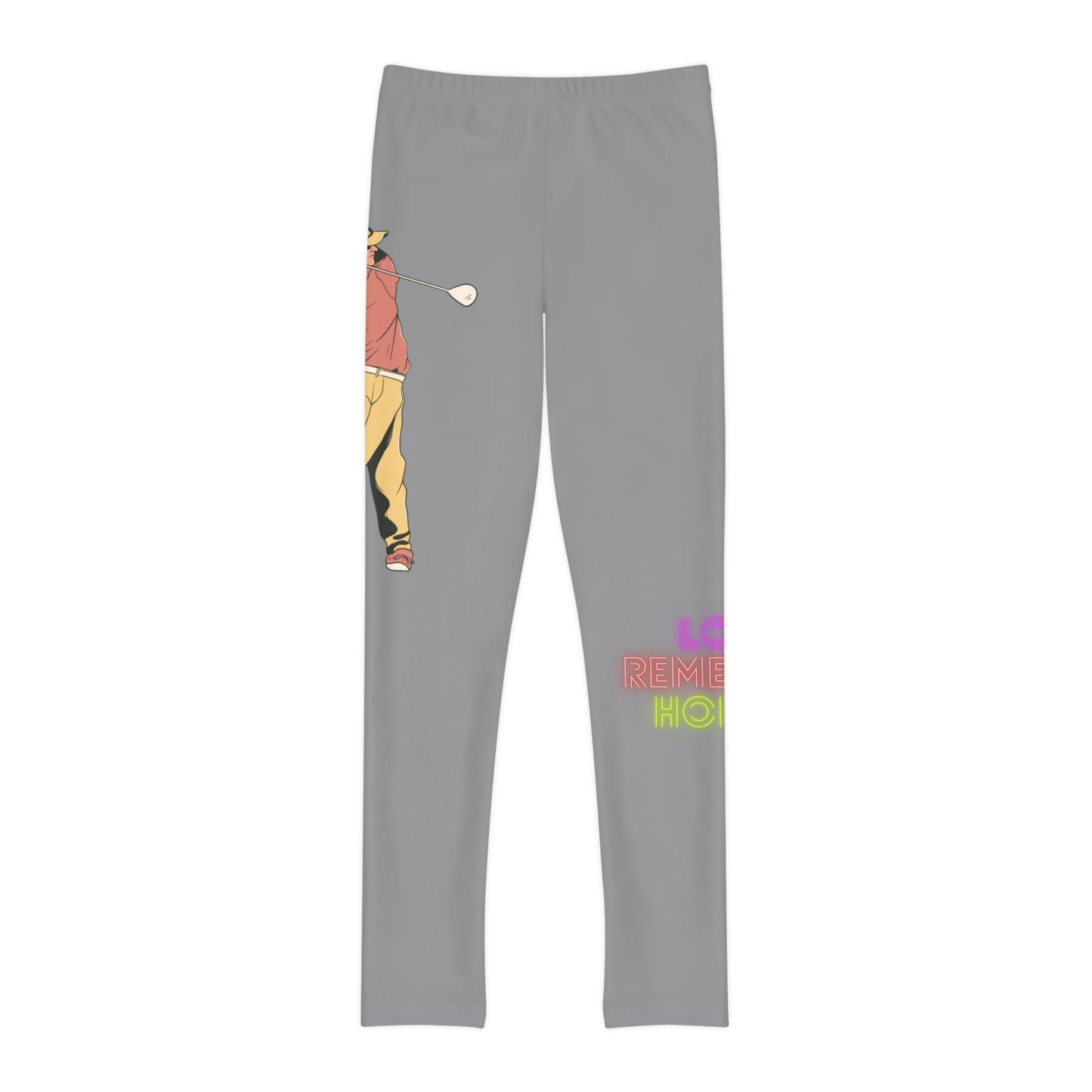 Youth Full-Length Leggings: Golf Grey