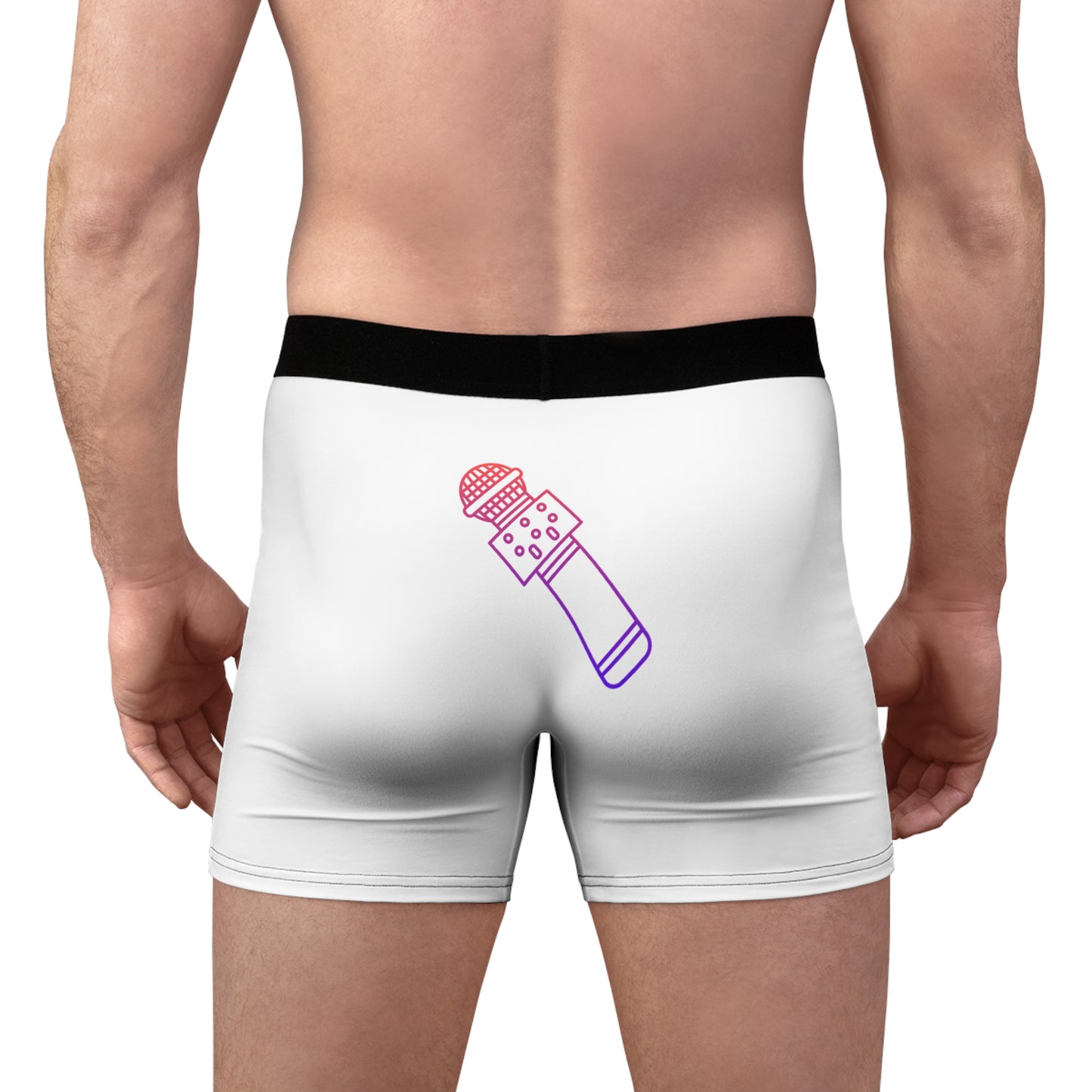 Men's Boxer Briefs: Music White