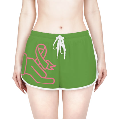 Women's Relaxed Shorts: Fight Cancer Green