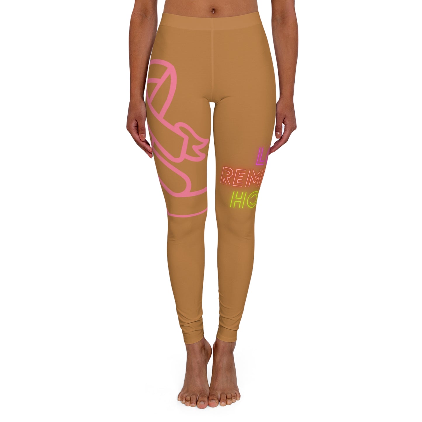 Women's Spandex Leggings: Fight Cancer Lite Brown