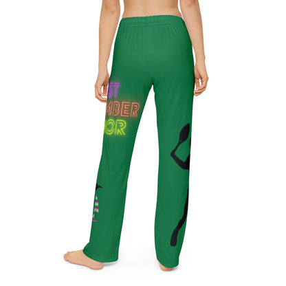 Kids Pajama Pants: Tennis Dark Green