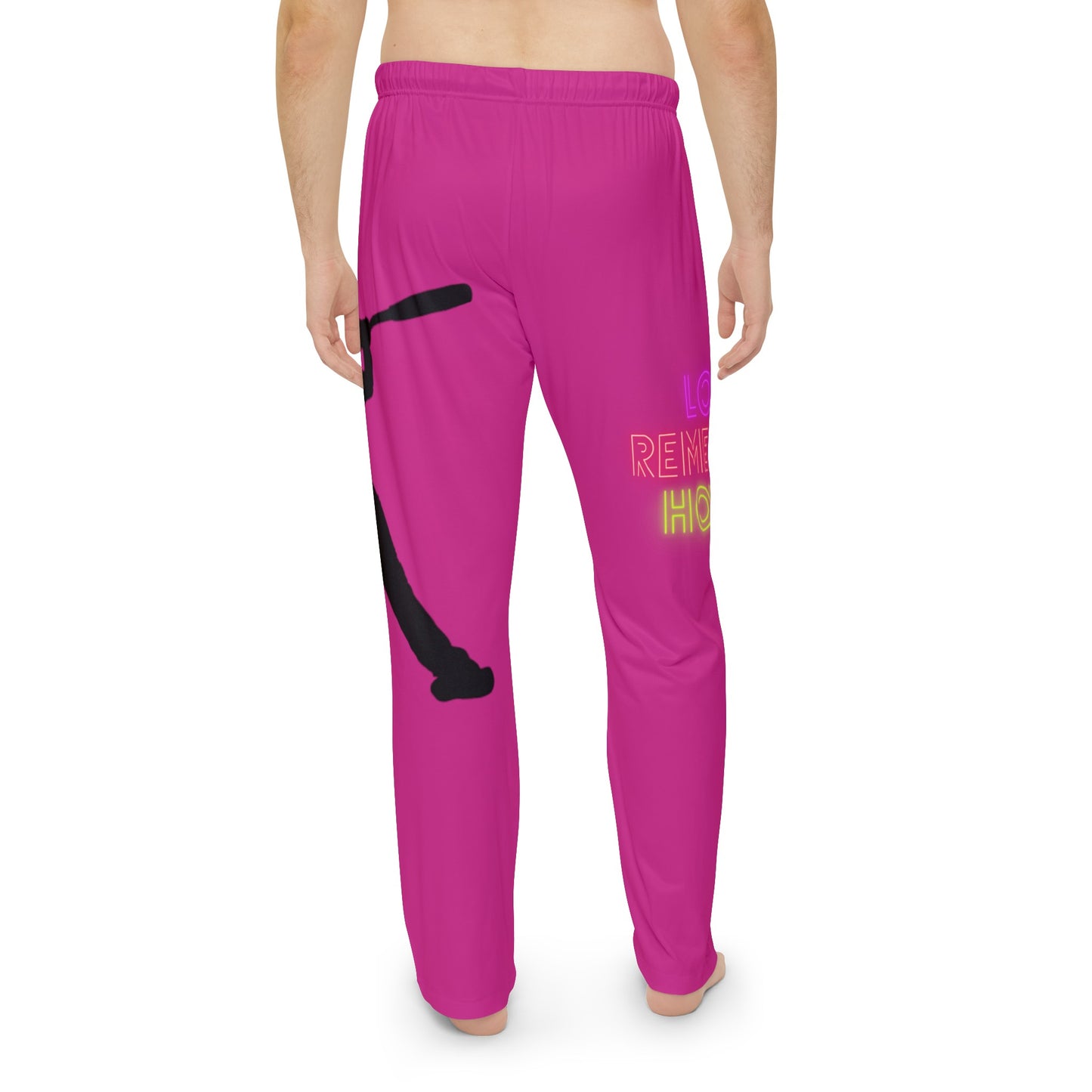 Men's Pajama Pants: Baseball Pink