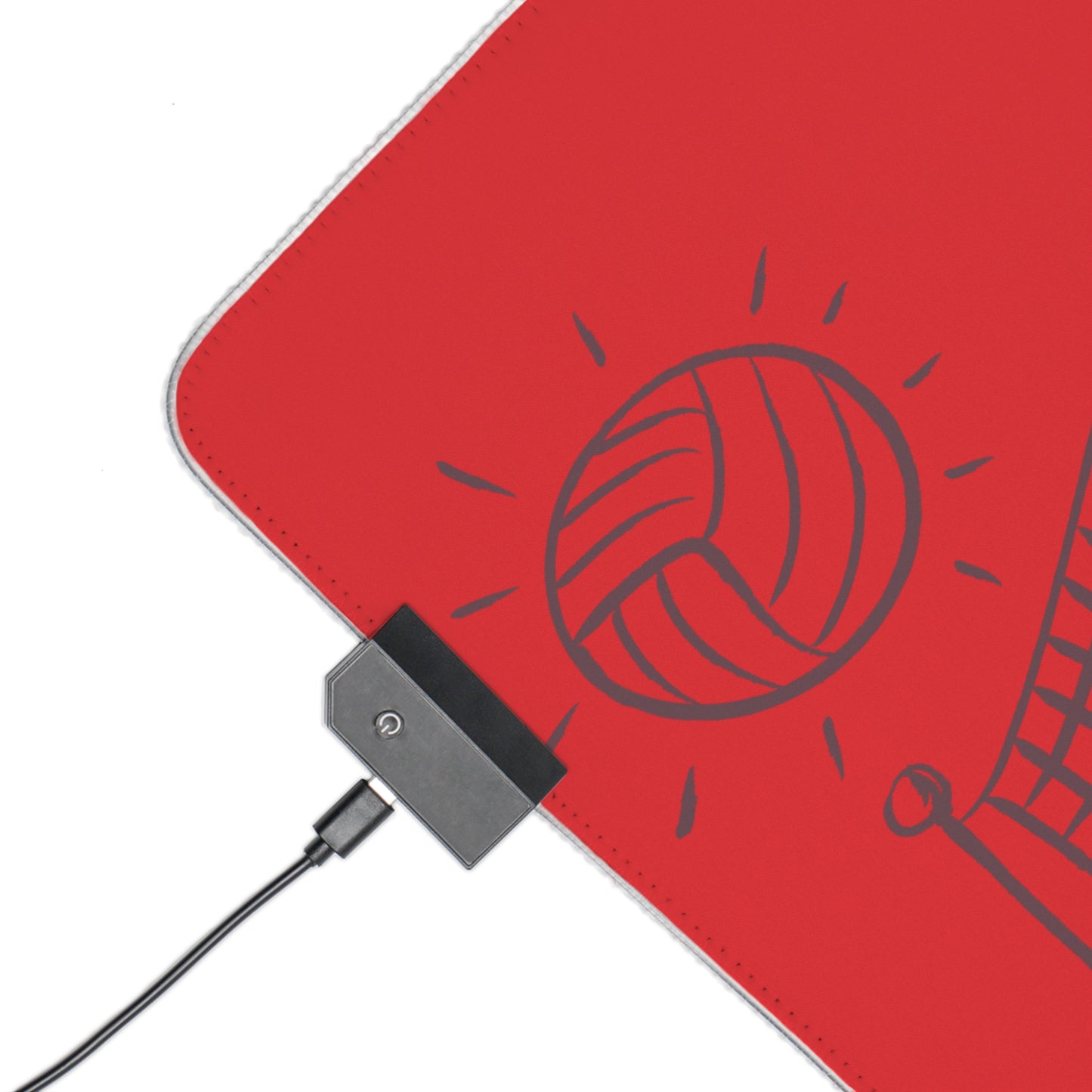 LED Gaming Mouse Pad: Volleyball Red