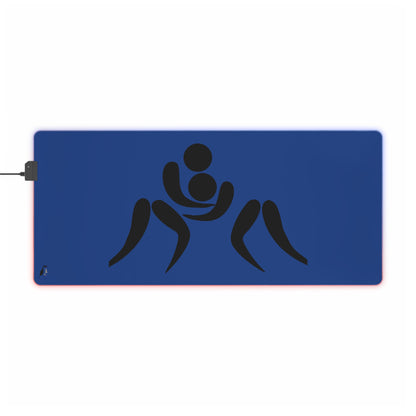 LED Gaming Mouse Pad: Wrestling Dark Blue