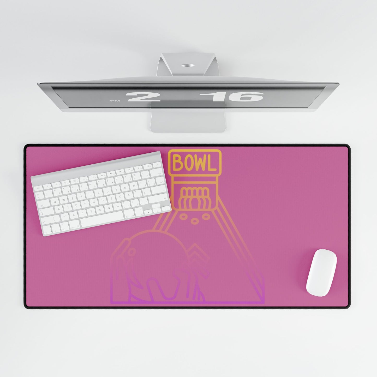 Desk Mats: Bowling Lite Pink