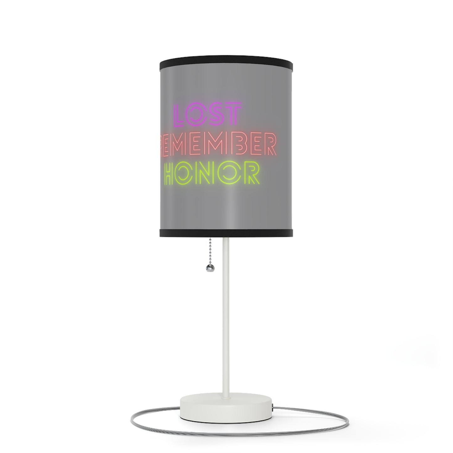 Lamp on a Stand, US|CA plug: Crazy Penguin World Logo Grey