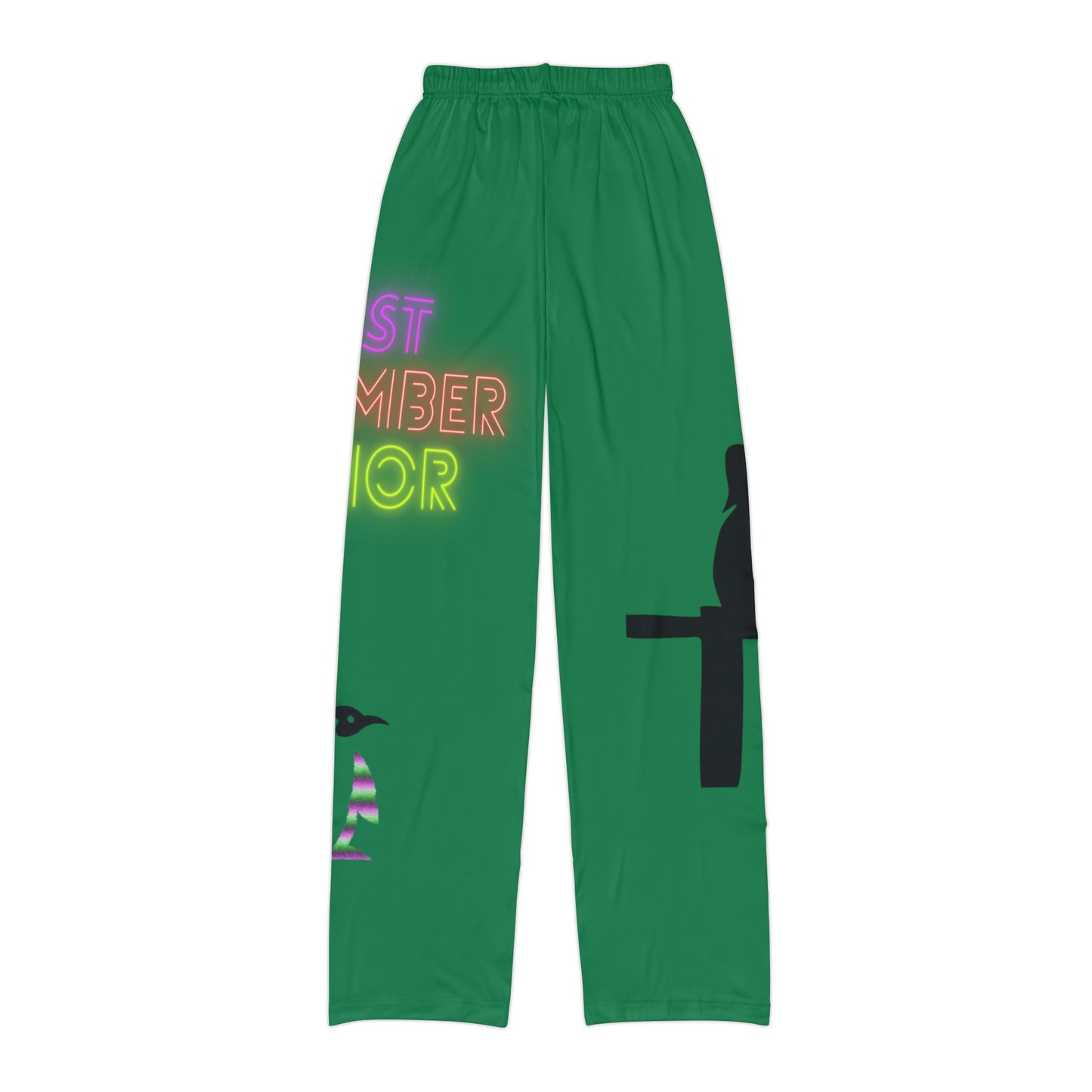 Kids Pajama Pants: Fishing Dark Green