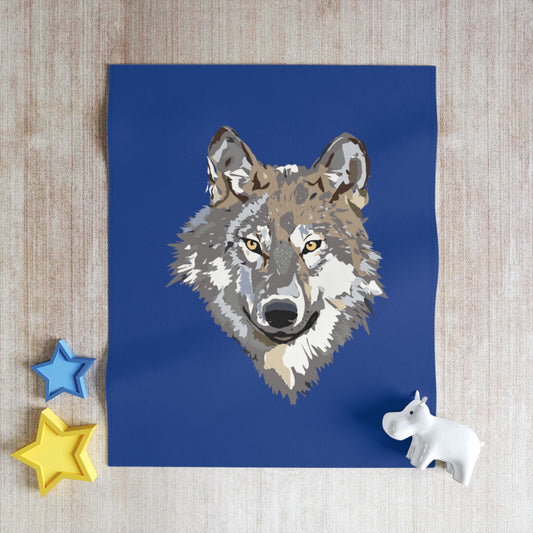 Throw Blanket: Wolves Dark Blue