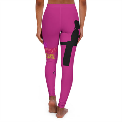 Women's Spandex Leggings: Fishing Pink