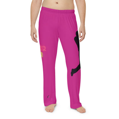 Men's Pajama Pants: Baseball Pink